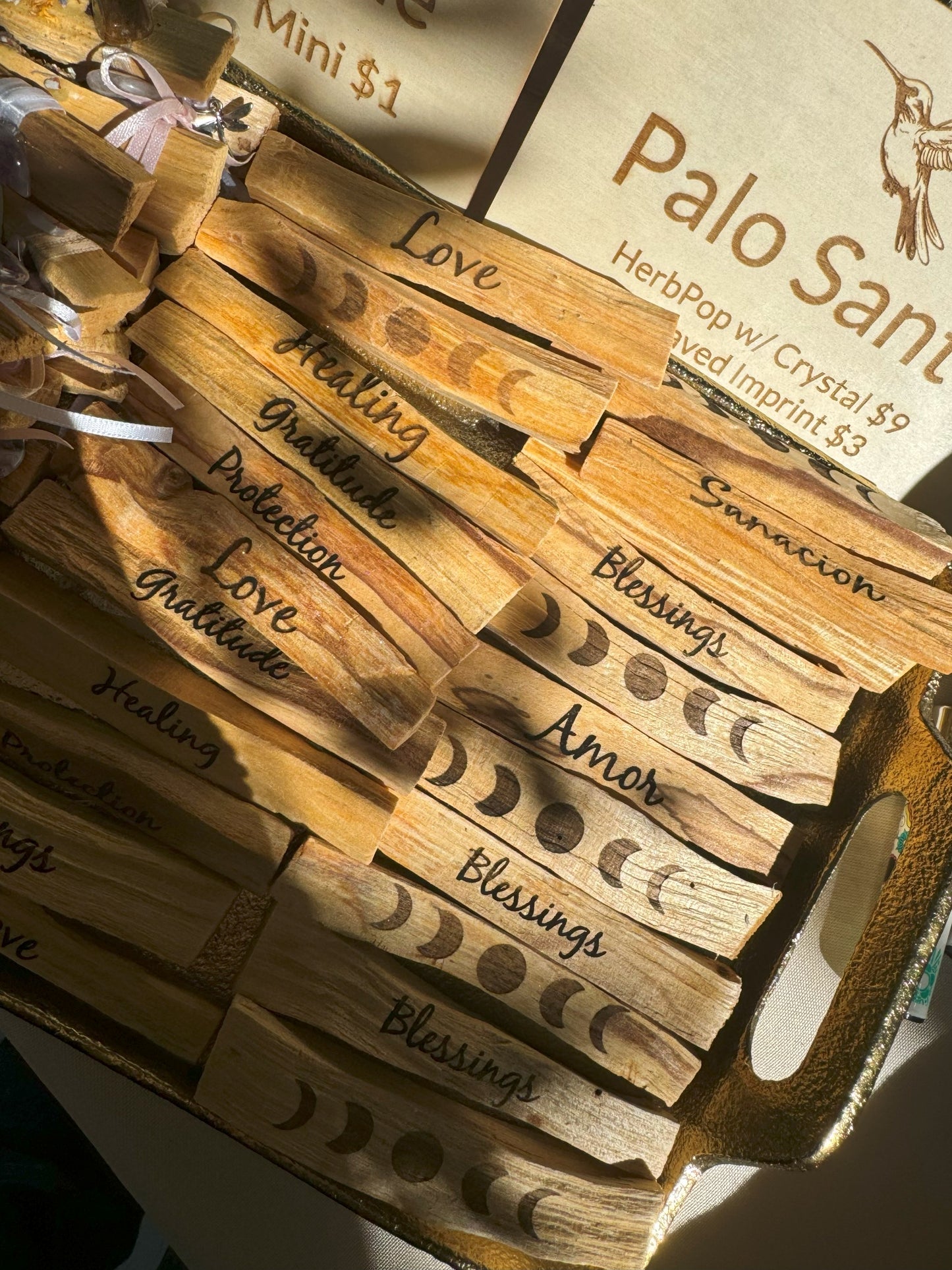 Varitas de palos para grabar con intención de Palo Santo