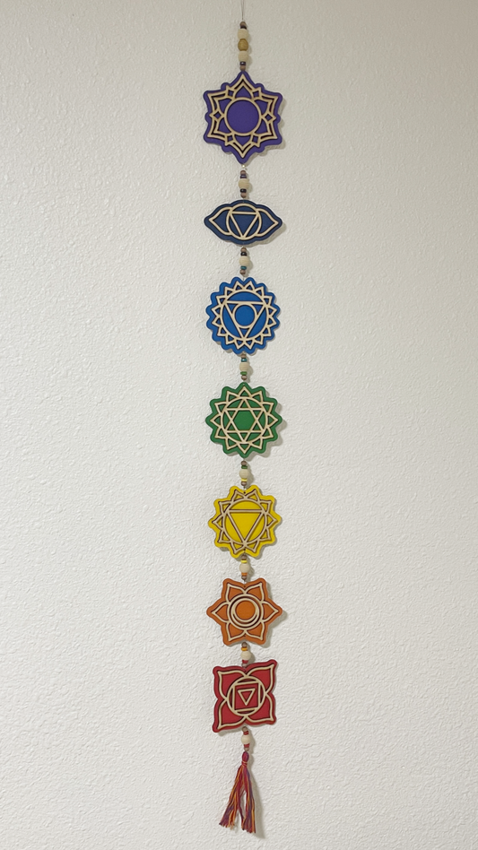 7 Chakra Wall Hanging Color Background